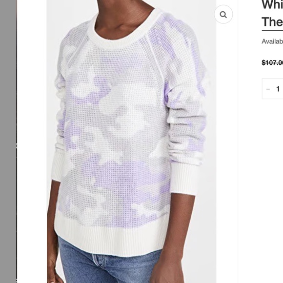 WHITE + WARREN Camo Print Cashmere Thermal Sweatshirt NWOT/sz S - Picture 5 of 14